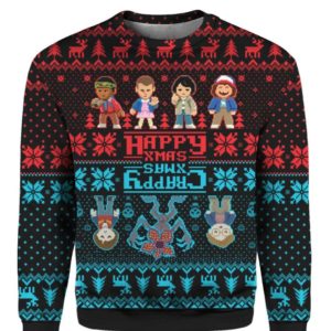 Crappy Xmas Stranger Things 3D Christmas Sweater Apparel