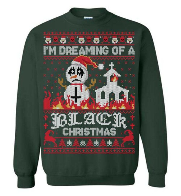 Dreaming Of A Black Christmas Ugly Christmas Sweater Apparel