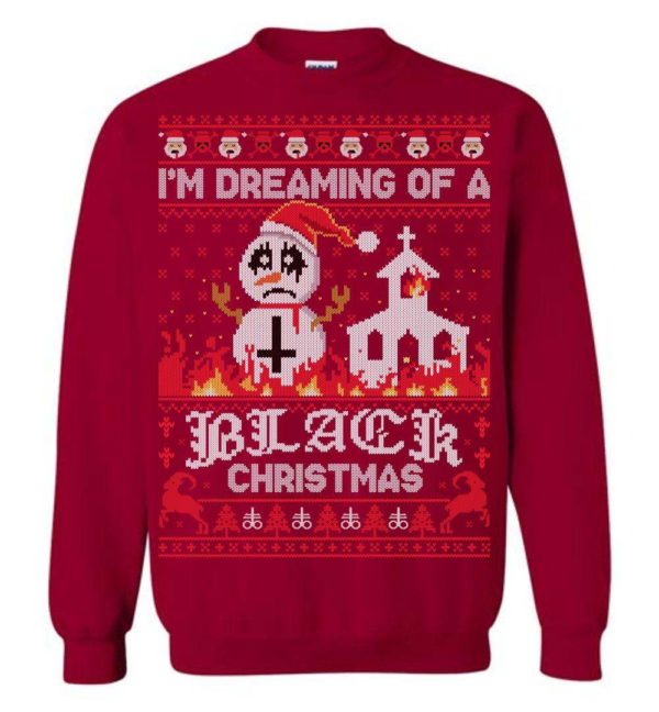 Dreaming Of A Black Christmas Ugly Christmas Sweater Apparel