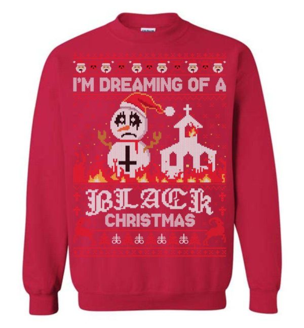 Dreaming Of A Black Christmas Ugly Christmas Sweater Apparel