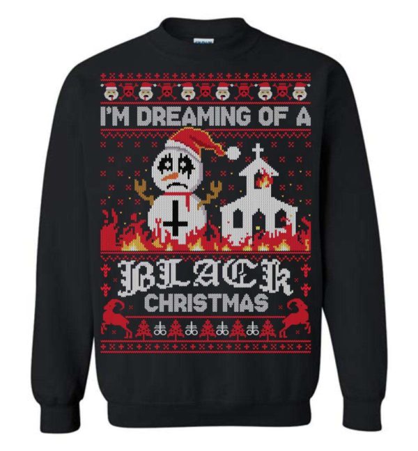 Dreaming Of A Black Christmas Ugly Christmas Sweater Apparel