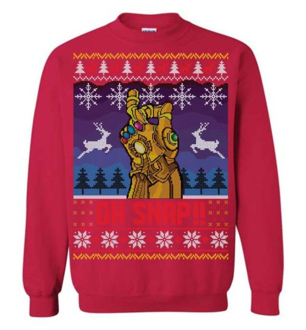 Oh Snap Thanos Ugly Christmas Sweater Apparel