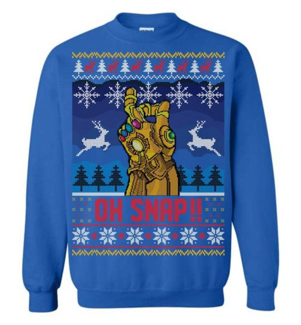 Oh Snap Thanos Ugly Christmas Sweater Apparel