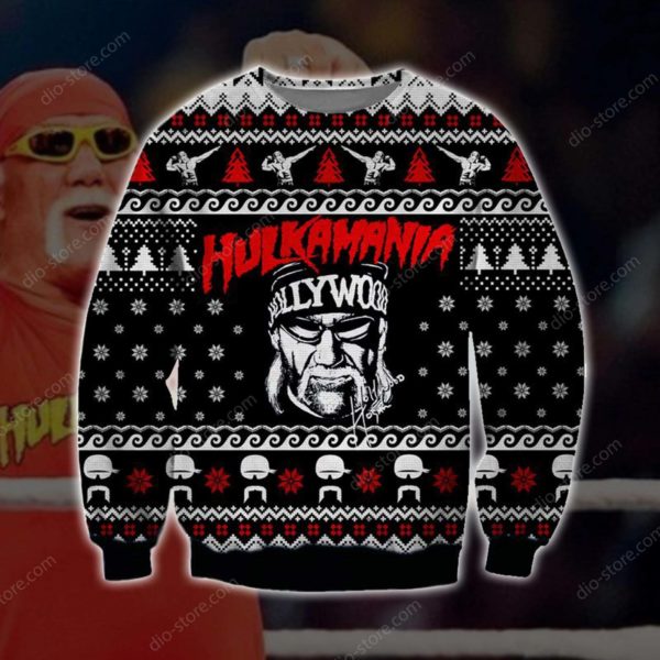 Hulkamania Hulk Hogan WWE 3D Printed Christmas Sweatshirt Apparel