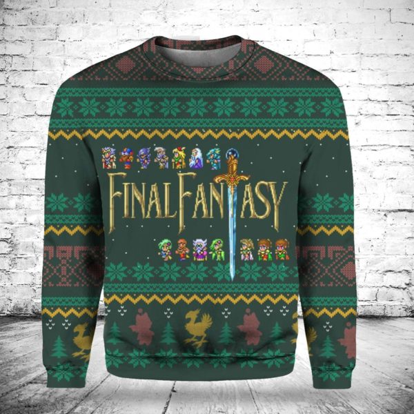 Final Fantasy Game 3D Christmas Sweatshirt Apparel