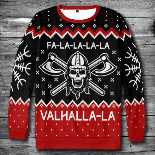 FA La La La Valhalla La 3D All Over Print Christmas Sweatshirt Apparel
