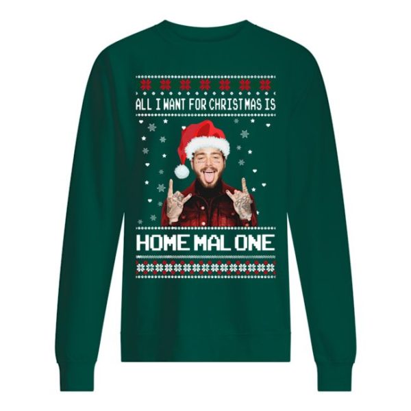 All I Want For Christmas Is Home Malone Black Apparel