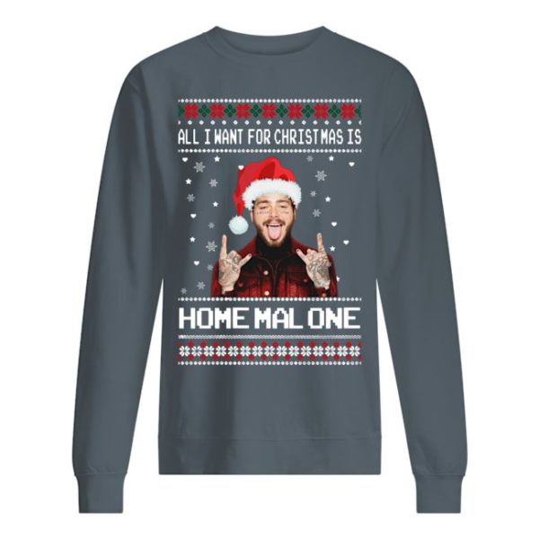All I Want For Christmas Is Home Malone Black Apparel