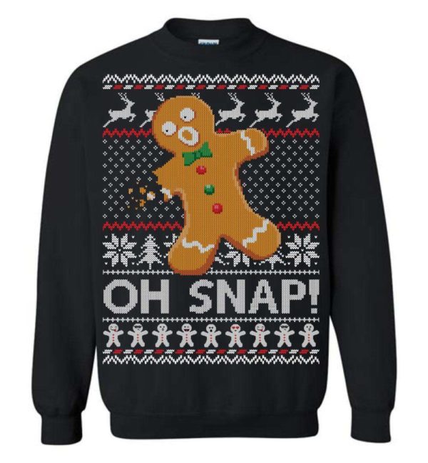Gingerbread Oh Snap Ugly Christmas Sweater Apparel