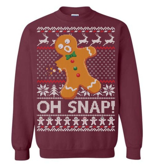 Gingerbread Oh Snap Ugly Christmas Sweater Apparel