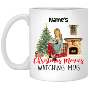 Christmas Movie Watching Personalized Name Coffee Mug Apparel