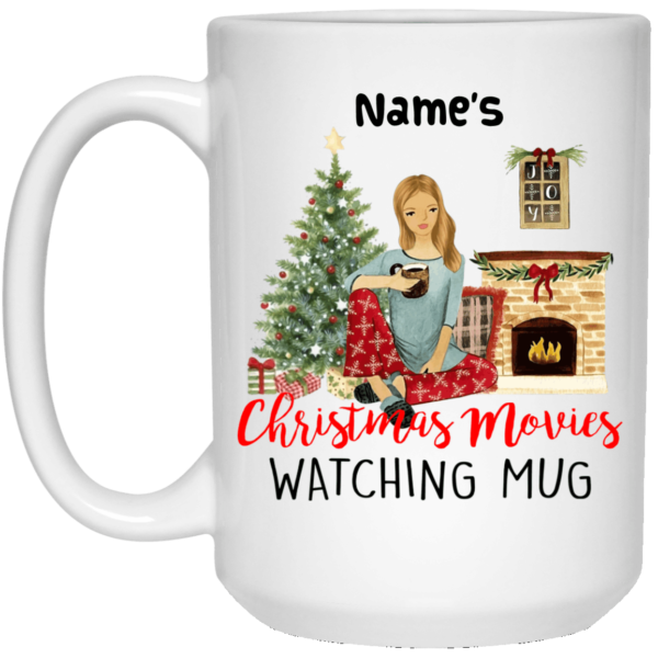 Christmas Movie Watching Personalized Name Coffee Mug Apparel