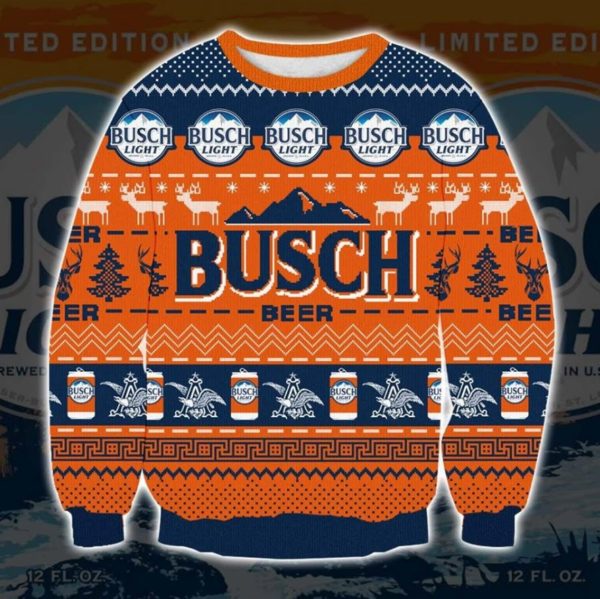 Busch Light Beer 3D All Over Print Christmas Sweatshirt Apparel