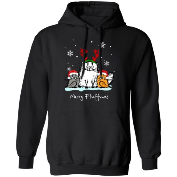 3 Cats Merry Fluffmas Christmas Sweatshirt Apparel