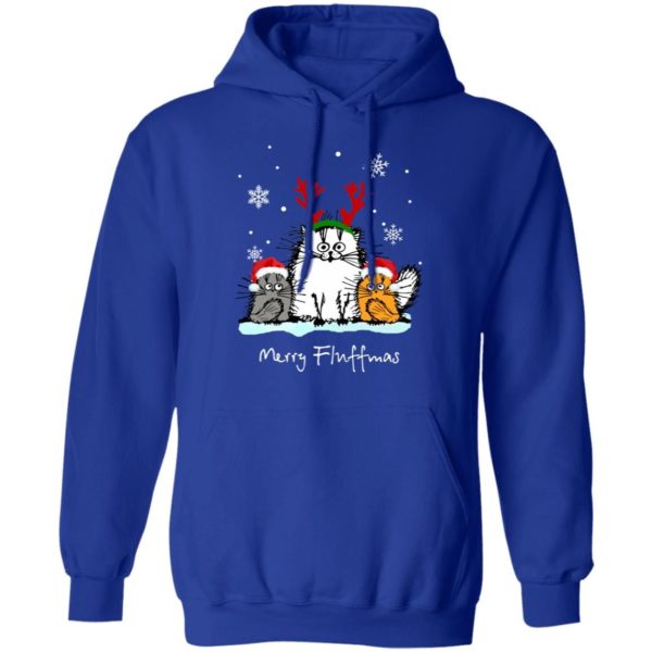 3 Cats Merry Fluffmas Christmas Sweatshirt Apparel