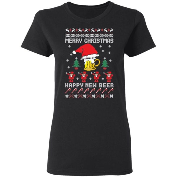 Merry Christmas Happy New Beer Christmas Shirt Apparel