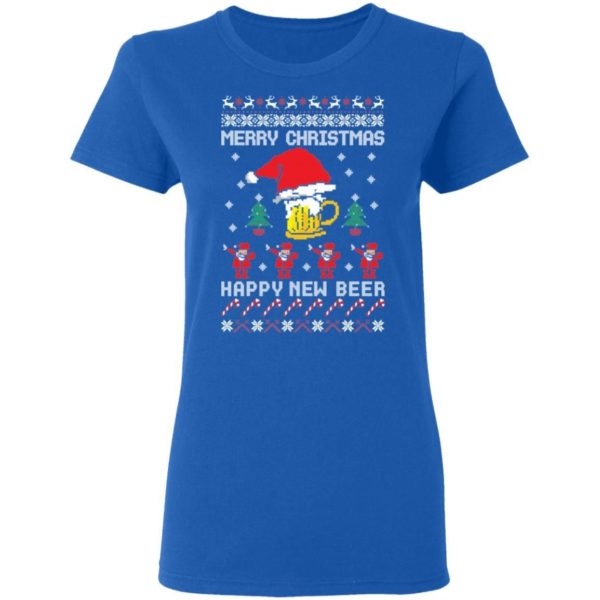 Merry Christmas Happy New Beer Christmas Shirt Apparel