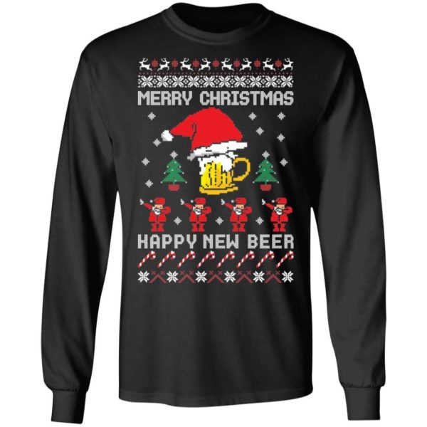 Merry Christmas Happy New Beer Christmas Shirt Apparel