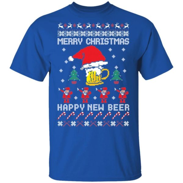 Merry Christmas Happy New Beer Christmas Shirt Apparel