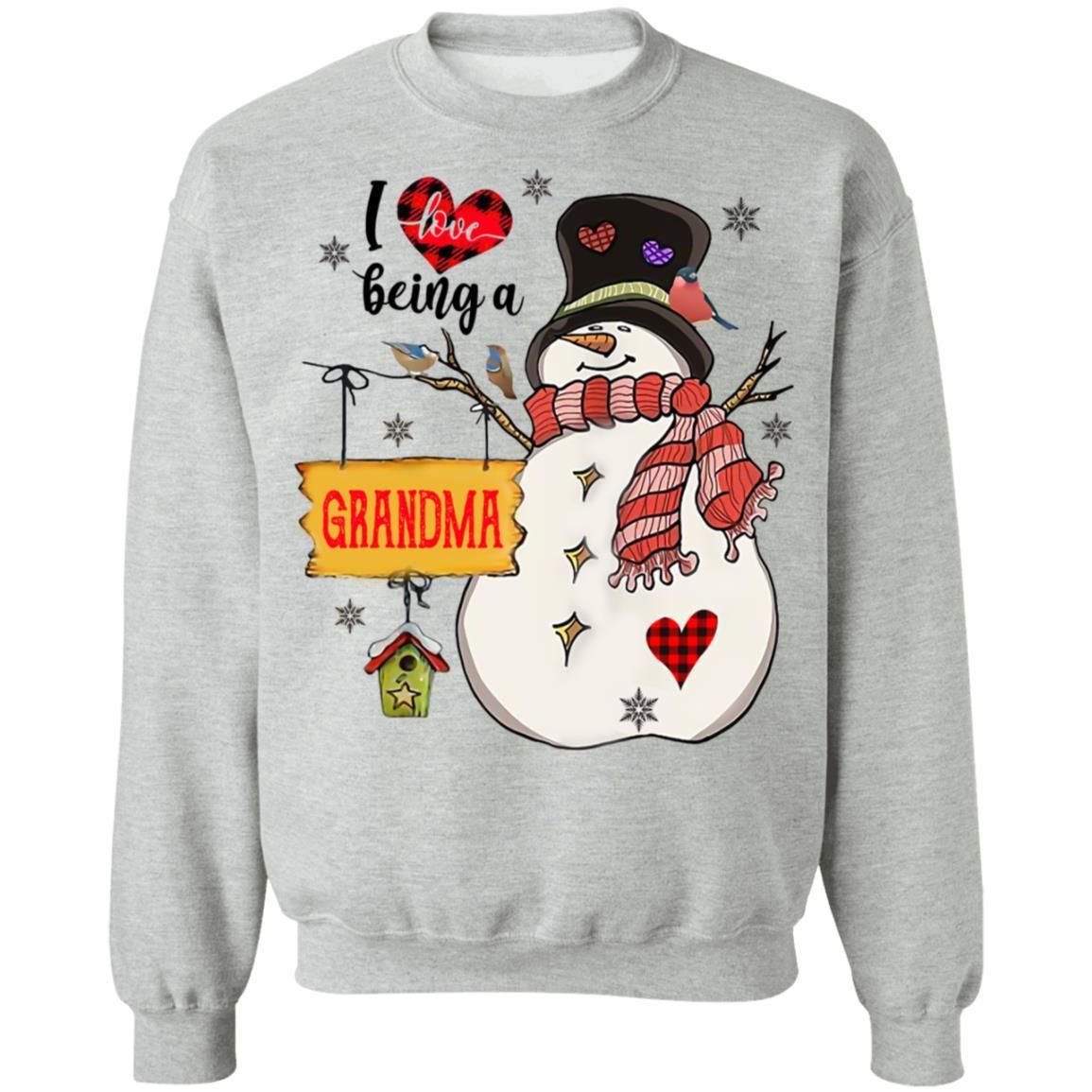 I Love Being A Grandma Snowman Christmas Shirt Apparel I Love Being A Grandma Snowman Christmas Shirt Apparel