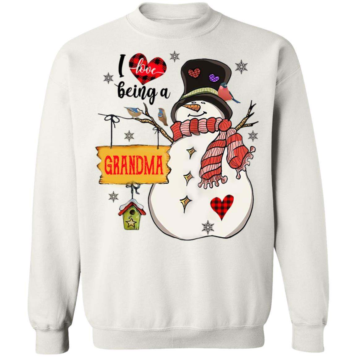 I Love Being A Grandma Snowman Christmas Shirt Apparel I Love Being A Grandma Snowman Christmas Shirt Apparel