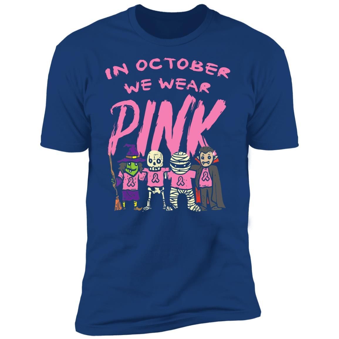 October We Wear Pink Witch Skeleton Halloween Breast Cancer Shirt Apparel October We Wear Pink Witch Skeleton Halloween Breast Cancer Shirt Apparel