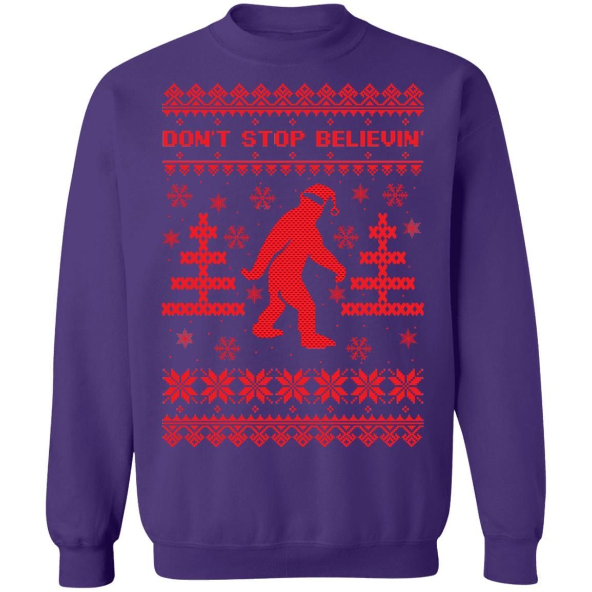 Don’t Stop Believin’ Bigfoot Christmas Shirt Apparel Don’t Stop Believin’ Bigfoot Christmas Shirt Apparel