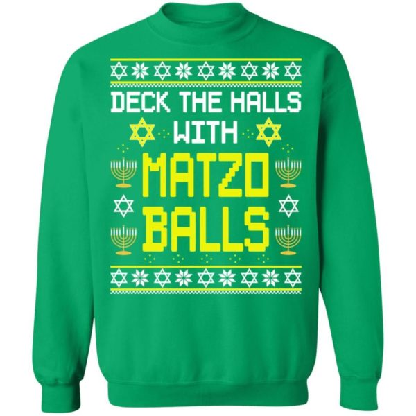 Deck The Halls With Matzo Balls Funny Jewish Hanukkah Christmas Shirt Apparel