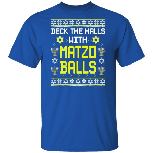 Deck The Halls With Matzo Balls Funny Jewish Hanukkah Christmas Shirt Apparel