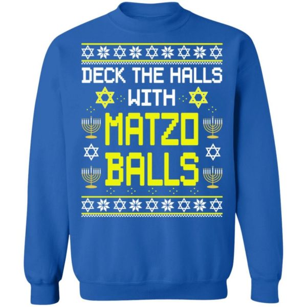 Deck The Halls With Matzo Balls Funny Jewish Hanukkah Christmas Shirt Apparel