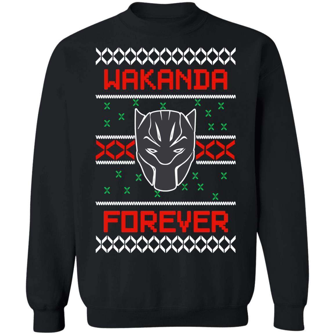 Black Panther Wakanda Forever Christmas Sweatshirt Apparel Black Panther Wakanda Forever Christmas Sweatshirt Apparel