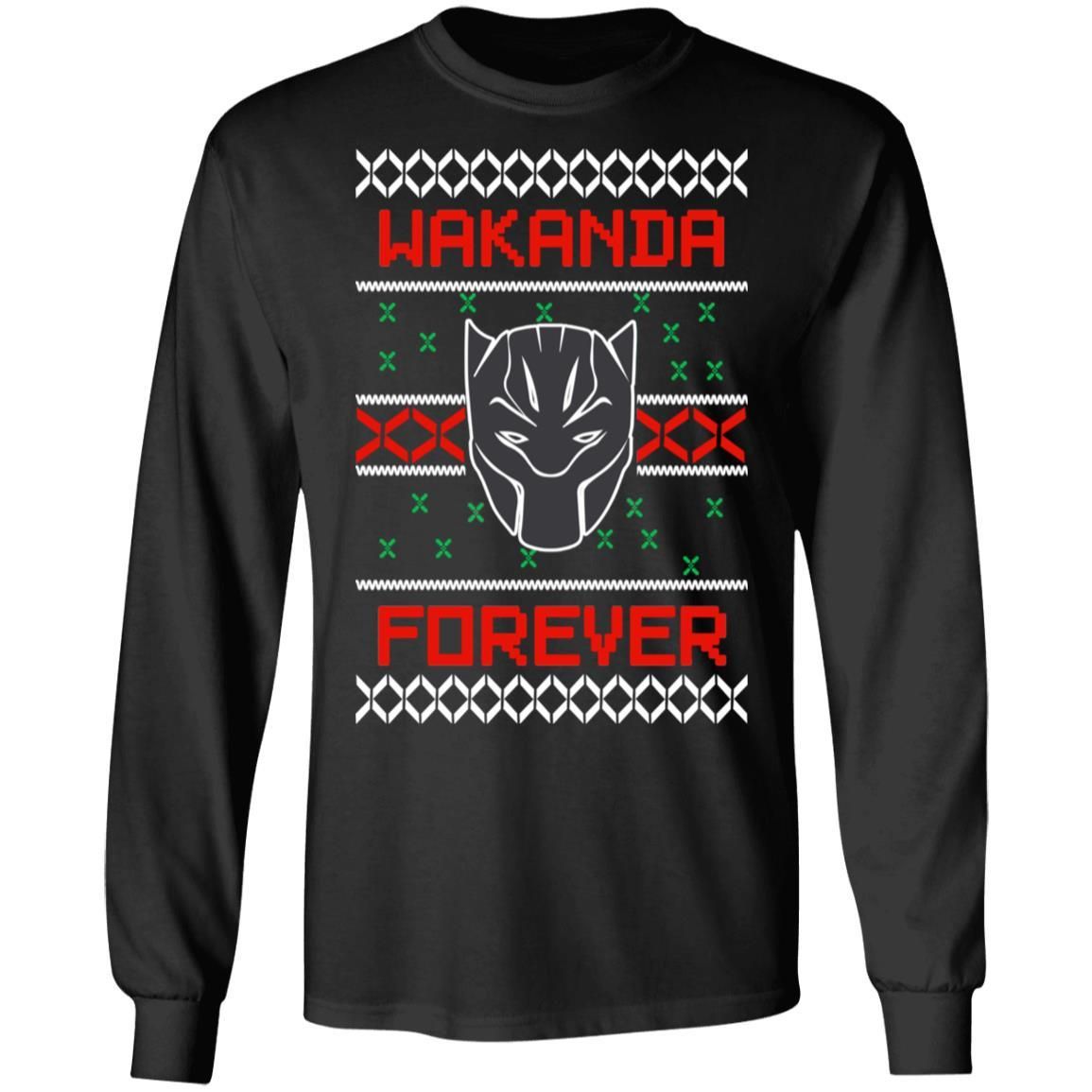 Black Panther Wakanda Forever Christmas Sweatshirt Apparel Black Panther Wakanda Forever Christmas Sweatshirt Apparel