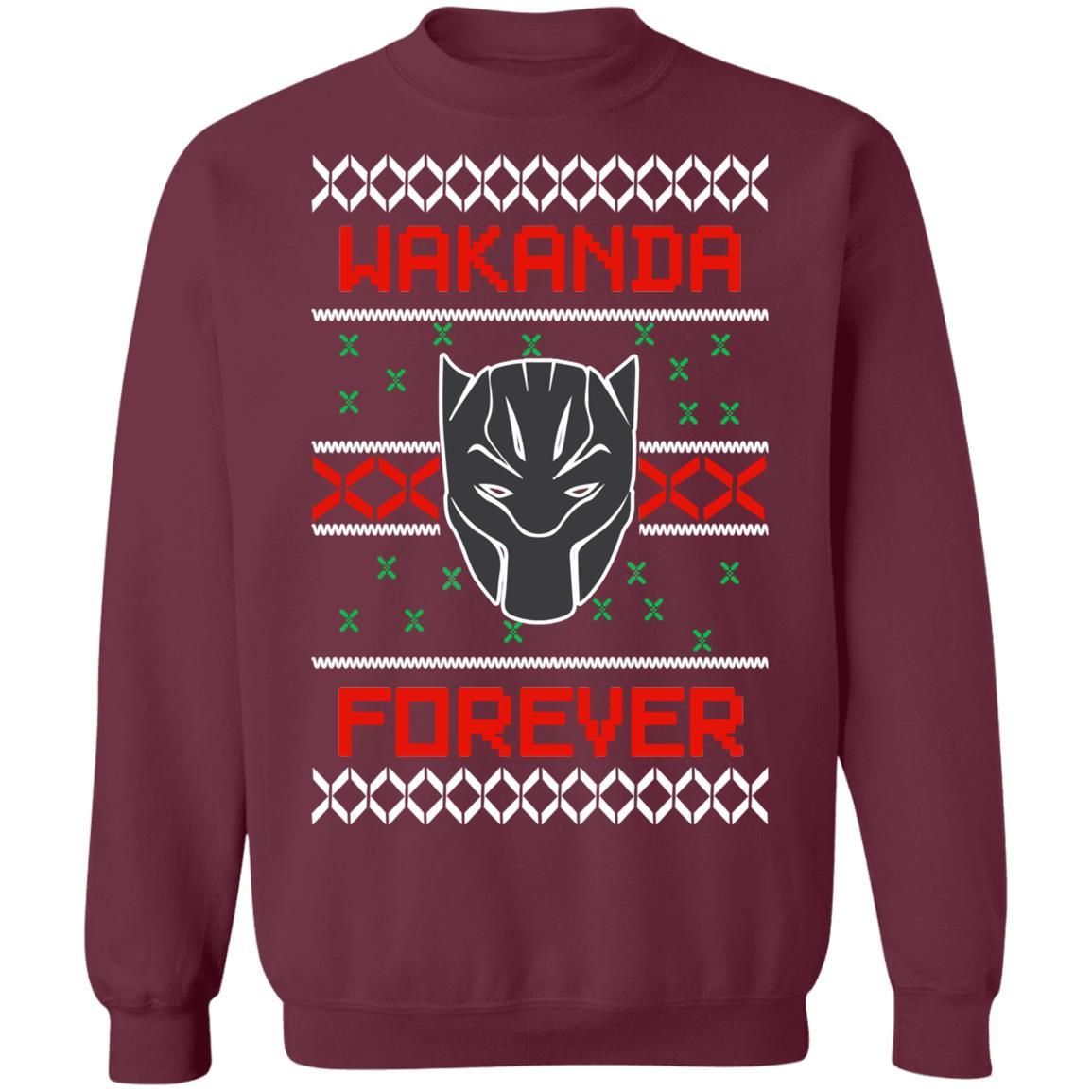 Black Panther Wakanda Forever Christmas Sweatshirt Apparel Black Panther Wakanda Forever Christmas Sweatshirt Apparel