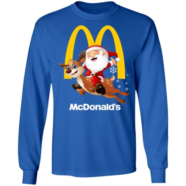 Santa Claus Riding Reindeer McDonald’s Shirt Apparel