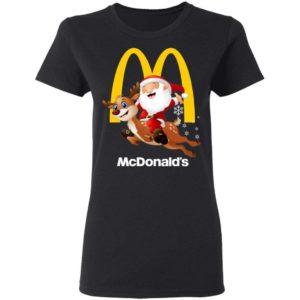 Santa Claus Riding Reindeer McDonald’s Shirt Apparel