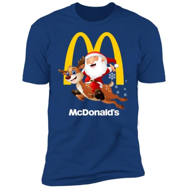 Santa Claus Riding Reindeer McDonald’s Shirt Apparel