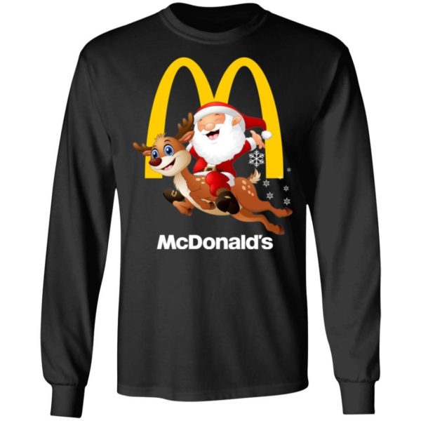 Santa Claus Riding Reindeer McDonald’s Shirt Apparel