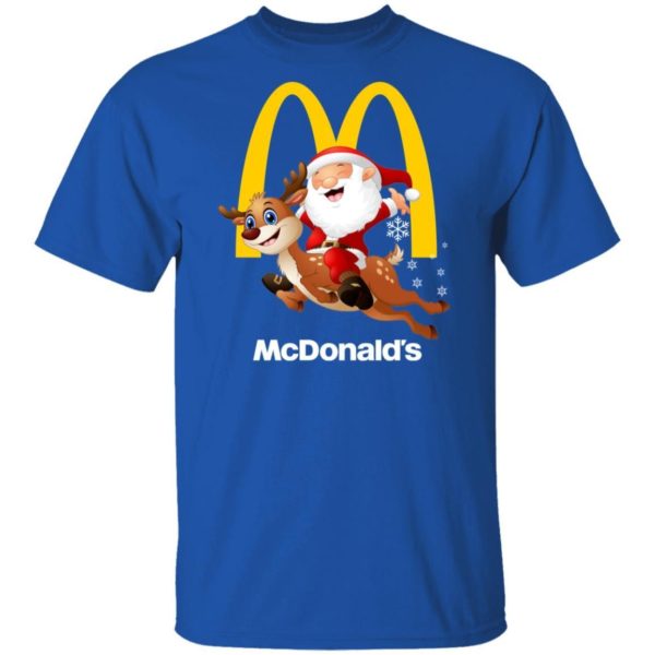 Santa Claus Riding Reindeer McDonald’s Shirt Apparel