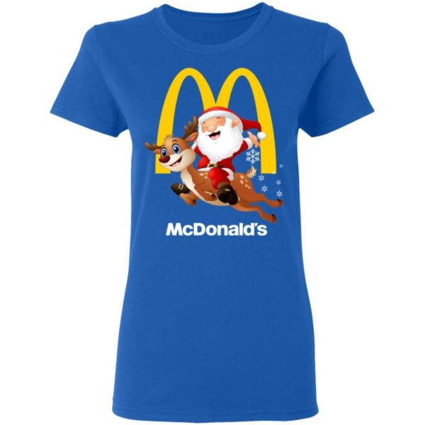 Santa Claus Riding Reindeer McDonald’s Shirt Apparel