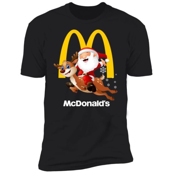 Santa Claus Riding Reindeer McDonald’s Shirt Apparel