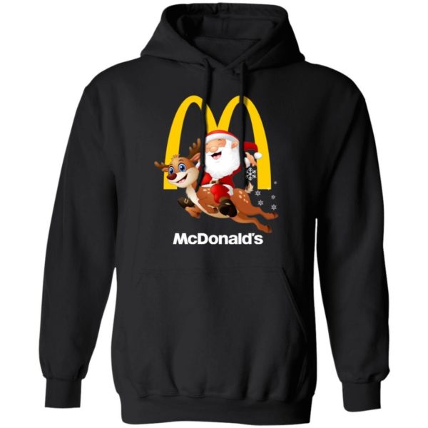 Santa Claus Riding Reindeer McDonald’s Shirt Apparel