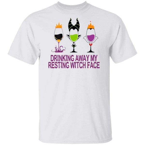 Disney Witch Drinking Away My Resting Witch Face Wine Halloween Costume Shirt Apparel