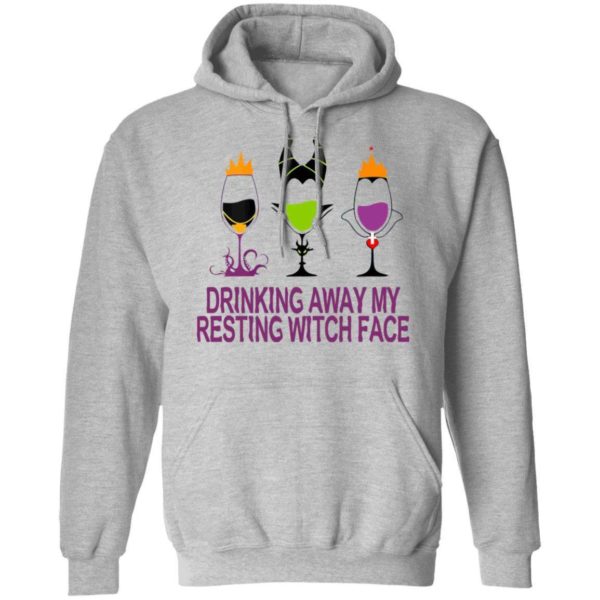 Disney Witch Drinking Away My Resting Witch Face Wine Halloween Costume Shirt Apparel