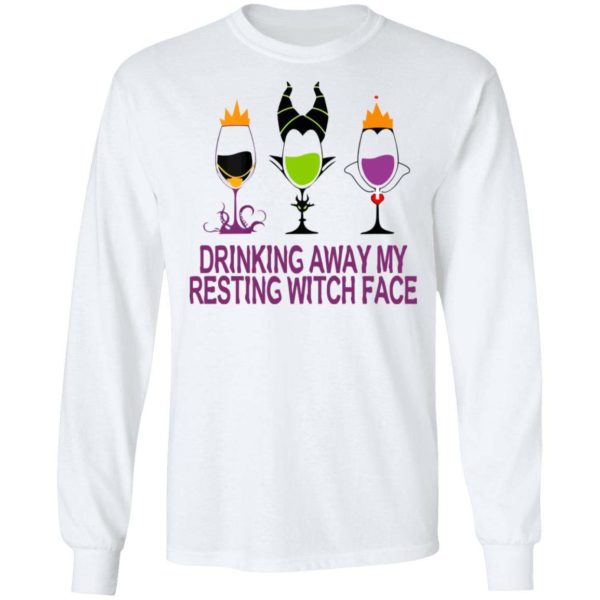 Disney Witch Drinking Away My Resting Witch Face Wine Halloween Costume Shirt Apparel