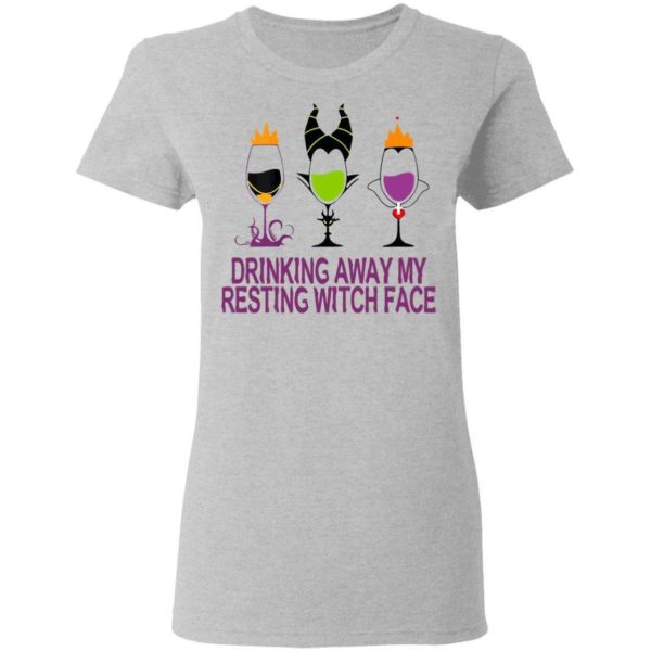 Disney Witch Drinking Away My Resting Witch Face Wine Halloween Costume Shirt Apparel