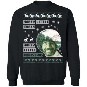 Bob Ross Happy Little Trees Happy Little Christmas Shirt Apparel