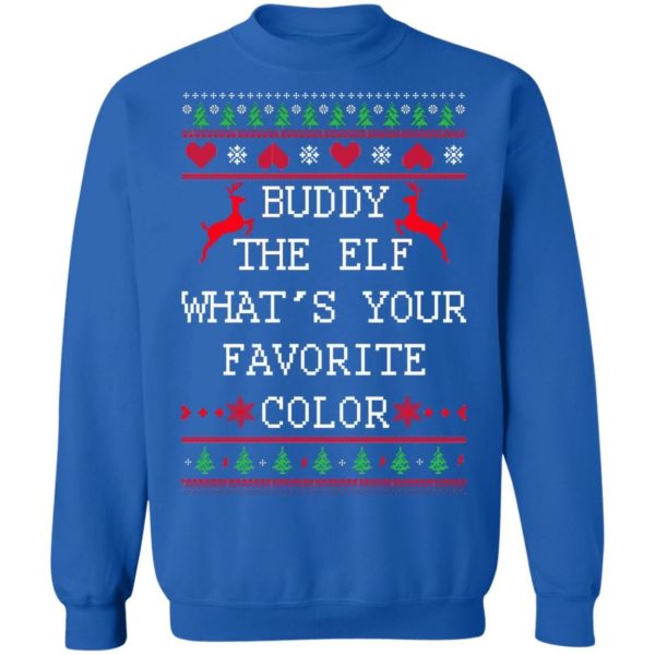 Buddy The Elf What’s Your Favorite Color Christmas Shirt Apparel