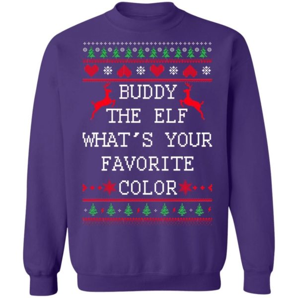 Buddy The Elf What’s Your Favorite Color Christmas Shirt Apparel