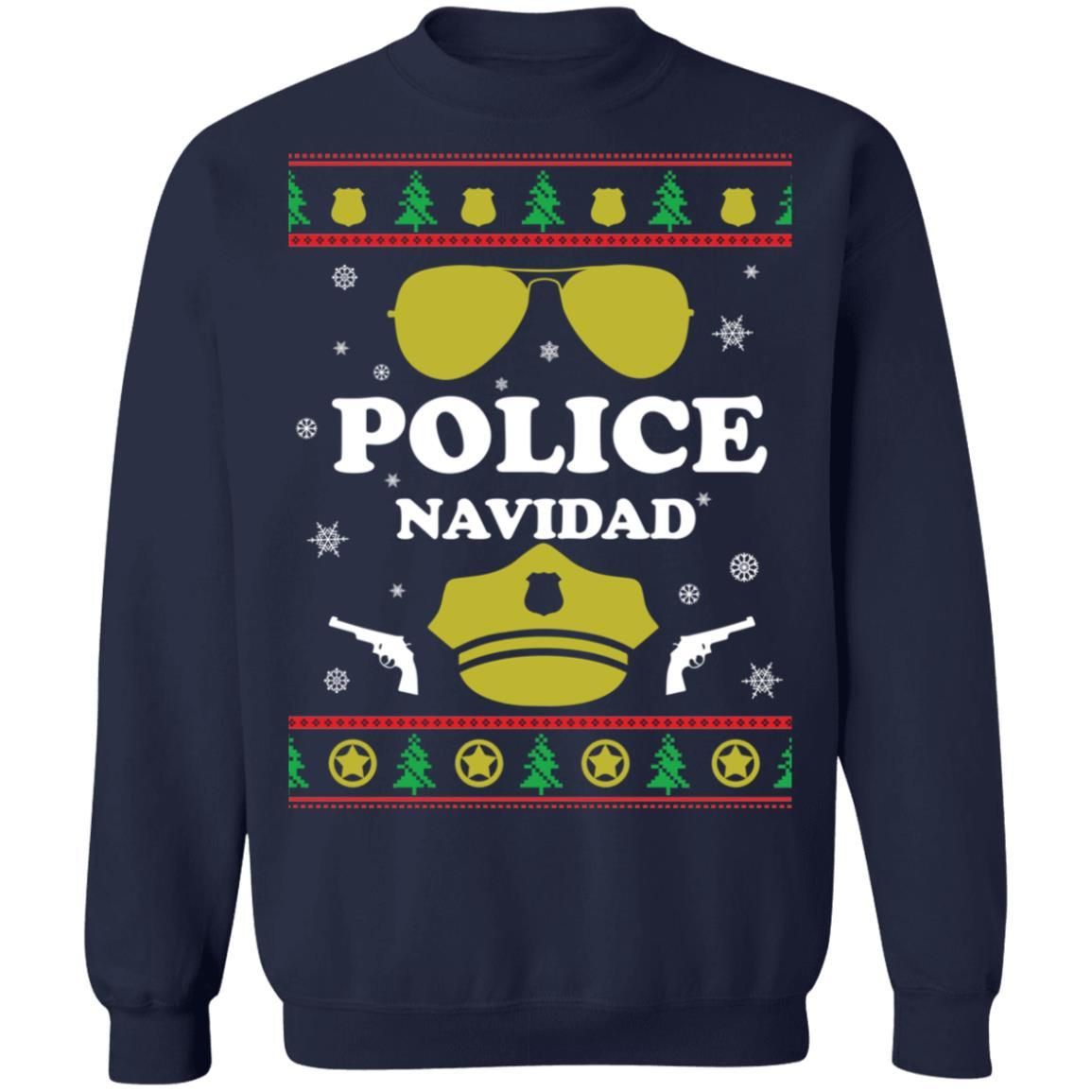Police Navidad Christmas Sweater Apparel Police Navidad Christmas Sweater Apparel