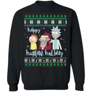 Rick and Morty vs Stanta Happy Human Holiday Sweater Apparel